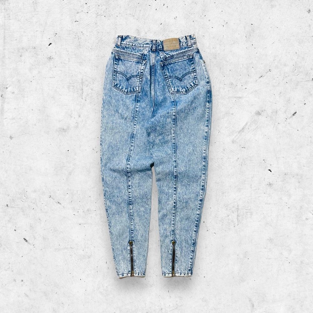 Vtg 80s Levi's 900 Series Acid Wash Jeans, High Rise Mom, Zip Ankle Grey Tag 26 - Picture 2 of 12